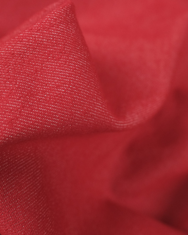 Tissu au mètre Jean Léger Twill Rouge - Mercerine