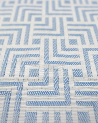 Tissu Jacquard au mètre : géométrique vader bleu - Mercerine