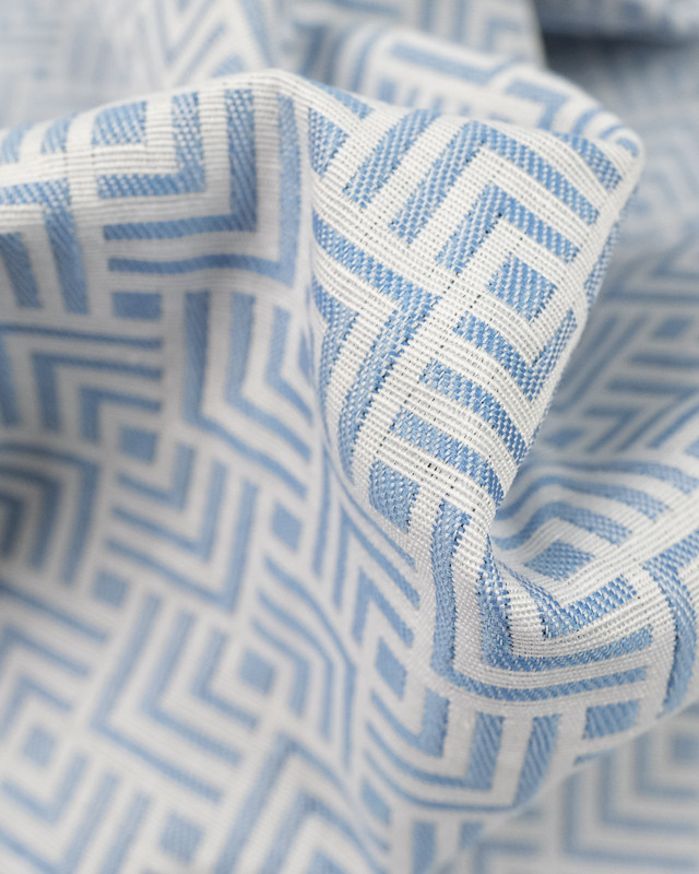 Tissu Jacquard au mètre : géométrique vader bleu - Mercerine