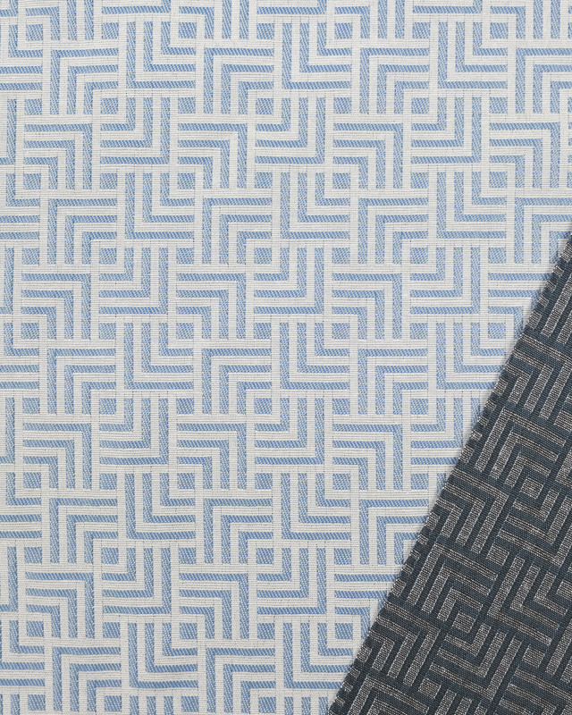 Tissu Jacquard au mètre : géométrique vader bleu - Mercerine