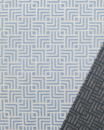 Tissu Jacquard au mètre : géométrique vader bleu - Mercerine