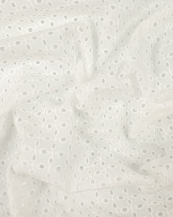 Broderie Anglaise fleur Blanc Crème - Mercerine