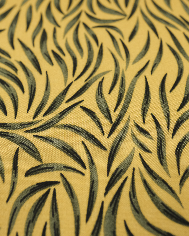 Tissu Viscose imprimée jaune Savane - Mercerine