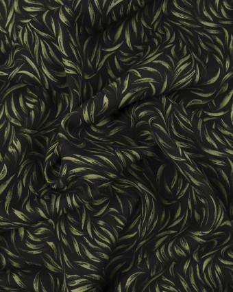 Tissu viscose imprimé noir Savane