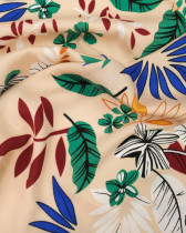 Tissu feuillage tropical nude viscose Inaya