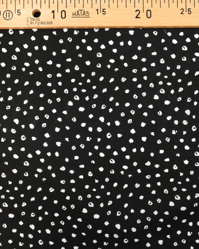 Tissu viscose noir pois blanc Maelle  - Mercerine