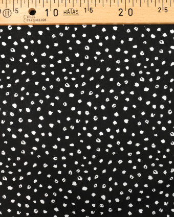 Tissu viscose noir pois blanc Maelle  - Mercerine