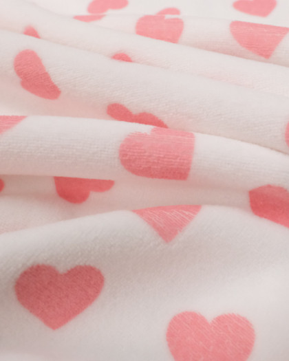 Pyjama coeurs en coton blanc et rouge fille
