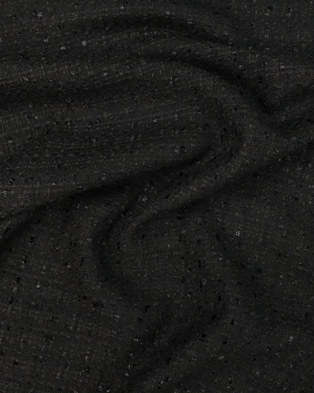 Tissu Tweed bouclette noir - Mercerine