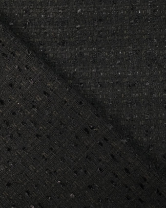 Tissu Tweed bouclette noir - Mercerine