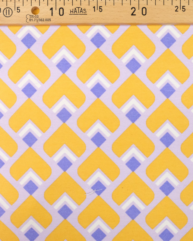 Tissu ottoman au mètre :  motif géométrique vintage mauve - Mercerine