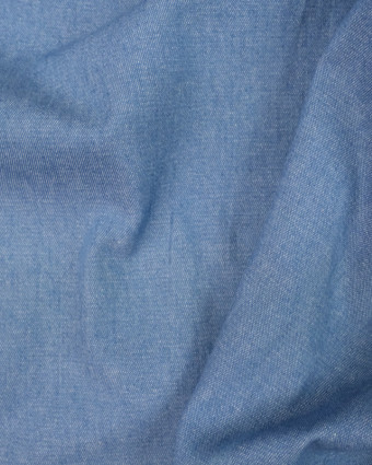  Tissu Jean Coton Fin Chambray Bleu Moyen - Mercerine
