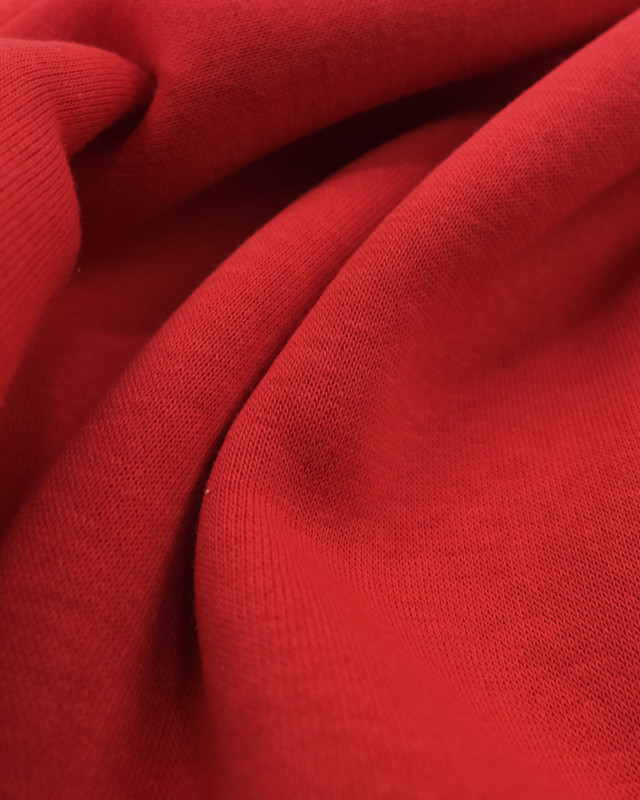 Magasin de tissu : Sweat épais molleton rouge - Mercerine