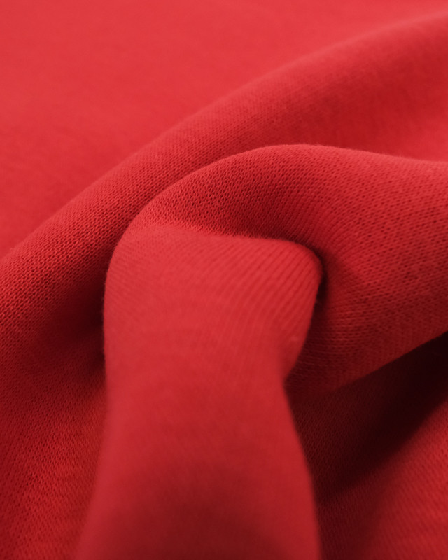 Magasin de tissu : Sweat épais molleton rouge - Mercerine