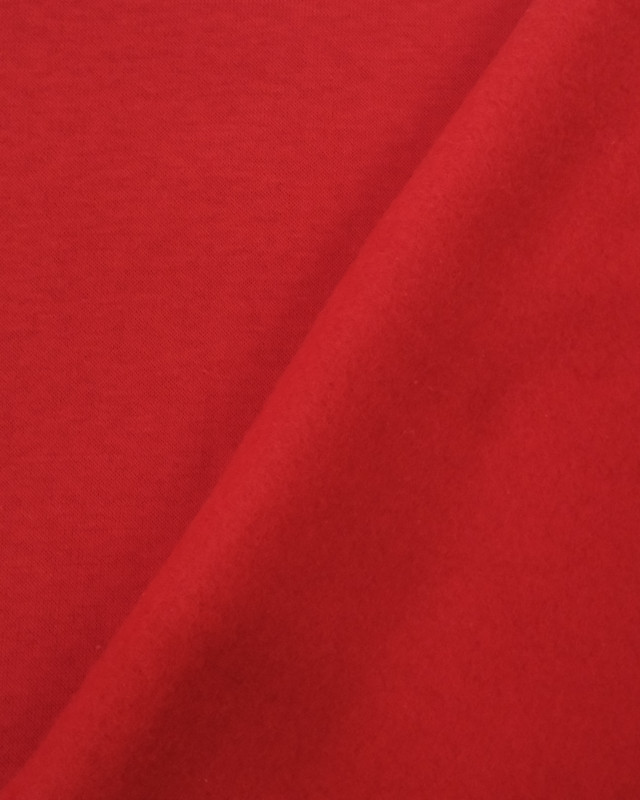 Magasin de tissu : Sweat épais molleton rouge - Mercerine