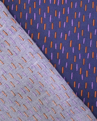 Viscose traits orangés bleu  - Mercerine