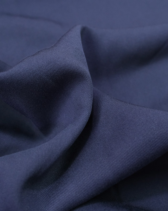 Viscose sergé Gris bleu denim - Mercerine