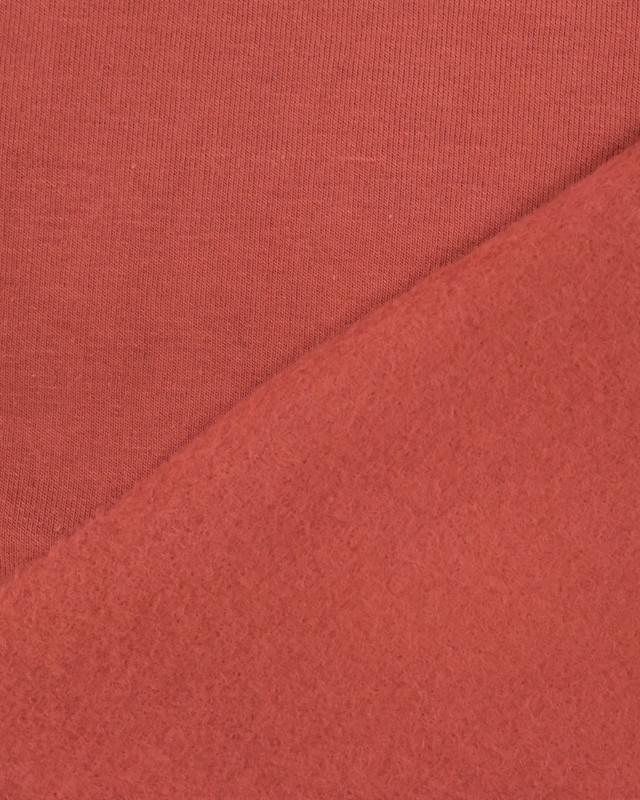 Magasin de tissu : Sweat molleton fin bois de rose  - Mercerine