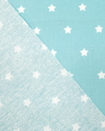 Tissu au mètre : Coton enduit étoile turquoise - Mercerine
