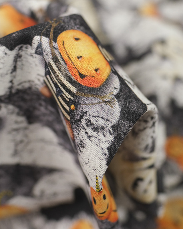 Tissu Halloween Momie et Citrouille - Mercerine