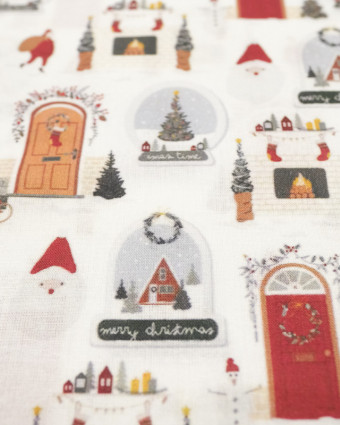 Tissu coton Noël Merry Christmas Bio OekoTex - Mercerine