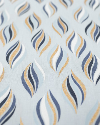 Coton Festif gouttes doré bleu Oeko-Tex Standard 100 - Mercerine