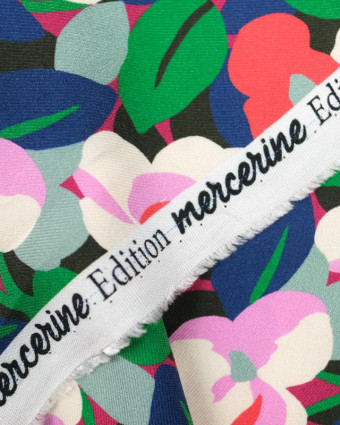 Tissu  Viscose sergée multicolore edition Mercerine