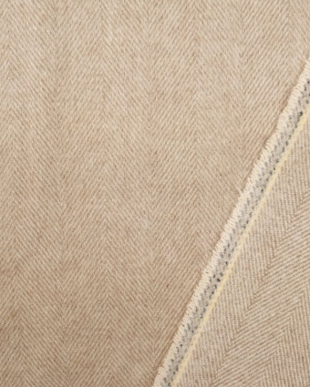 Tissu à manteau Lainage Chevron Beige  - Mercerine