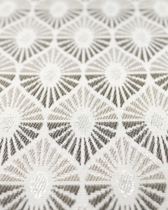 Tissu au mètre : Jacquard géométrique Zefira Gris Perle - Mercerine