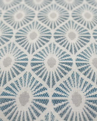 Tissu Jacquard au mètre : Jacquard Zaire Bleu - Mercerine