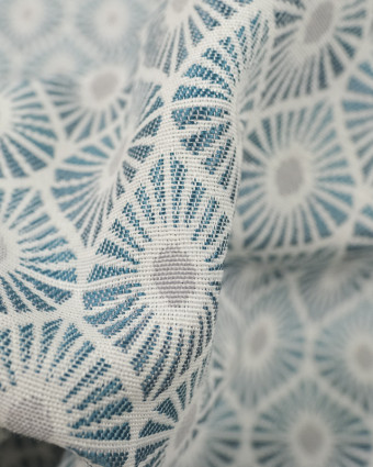 Tissu Jacquard au mètre : Jacquard Zaire Bleu - Mercerine