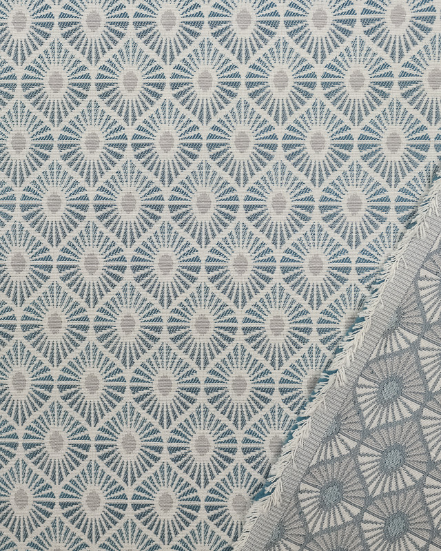 Tissu Jacquard au mètre : Jacquard Zaire Bleu - Mercerine