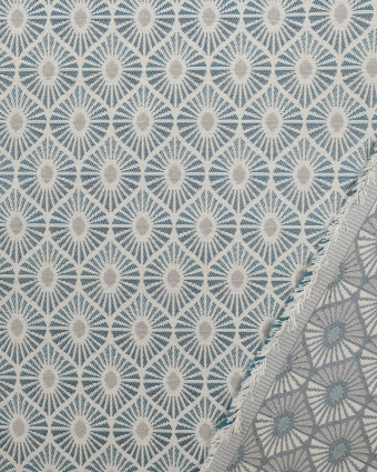 Tissu Jacquard au mètre : Jacquard Zaire Bleu - Mercerine