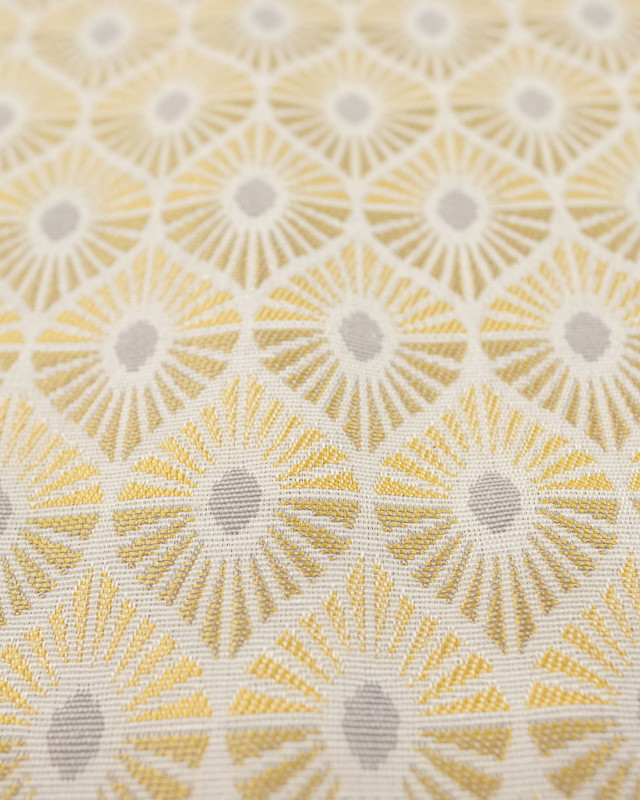 Tissu Jacquard : motif géométrique Amarillo jaune - Mercerine