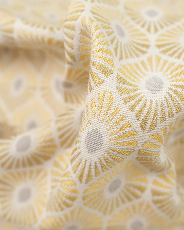 Tissu Jacquard : motif géométrique Amarillo jaune - Mercerine