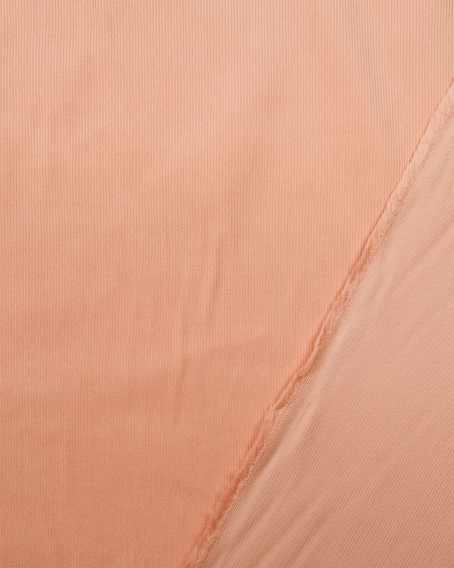 Tissu Velours Milleraies rose coquillage Oeko-Tex - Mercerine