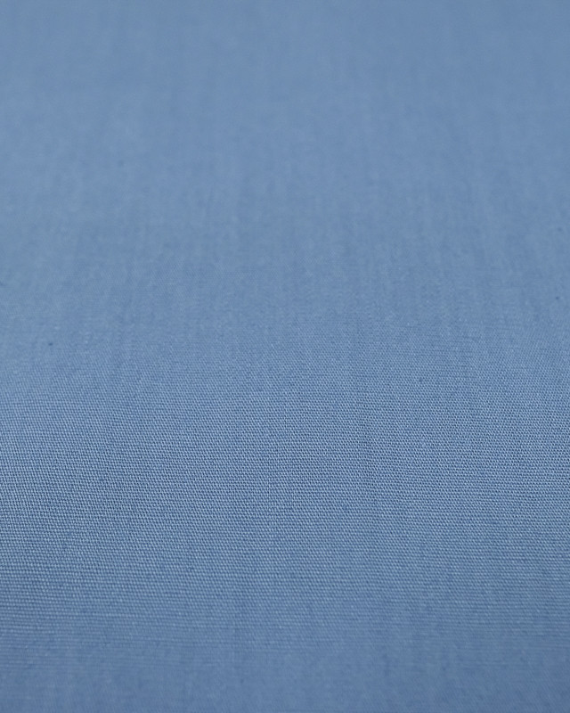 Tissu Popeline Bleu Oeko-Tex - Mercerine