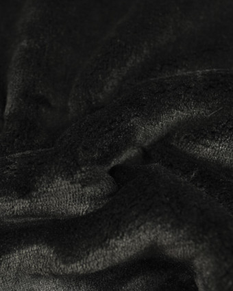 Tissu doudou chaud épais : noir - Mercerine
