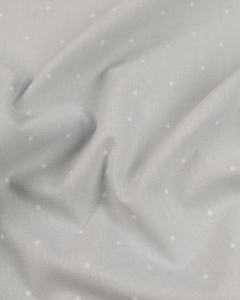 Tissu gris pois blanc - par 10cm