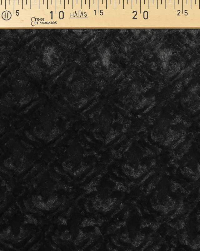 Tissu Fourrure Texturé Noir - Mercerine