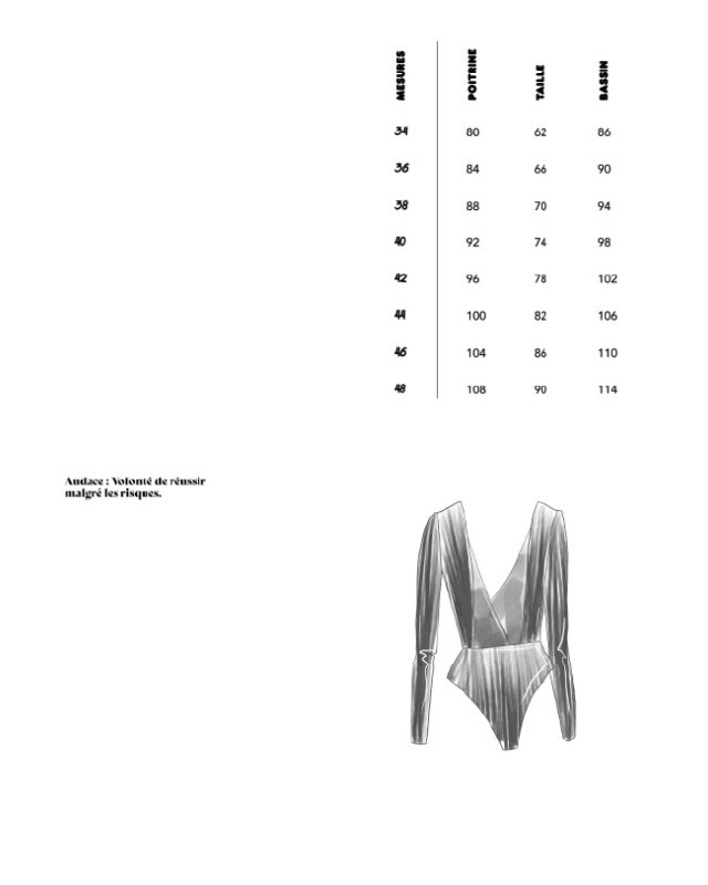 Figuier le body 2 versions : patron de couture - Mercerine