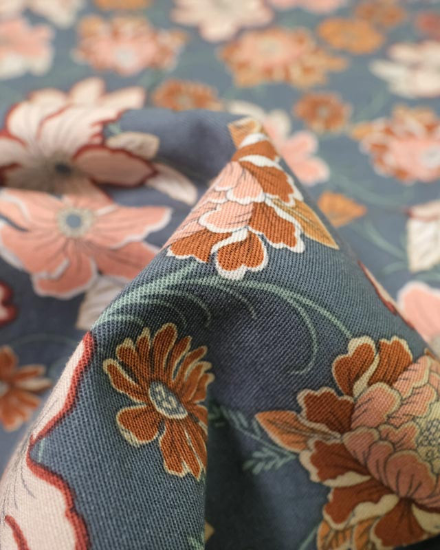 Tissu au mètre : Viscose stretch imprimée Fleur romantique - Mercerine