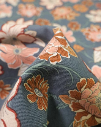 Tissu au mètre : Viscose stretch imprimée Fleur romantique - Mercerine