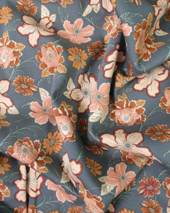 Tissu au mètre : Viscose stretch imprimée Fleur romantique - Mercerine