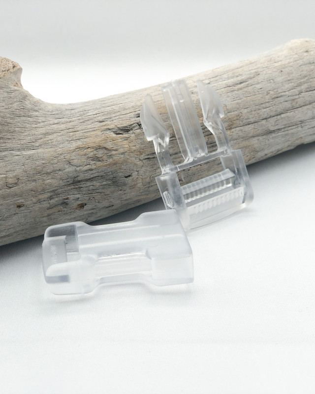 Boucle Clip Plastique Transparent : 25mm, 30mm ou 40mm - Mercerine