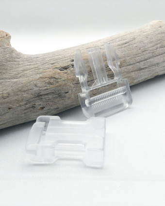 Boucle Clip Plastique Transparent : 25mm, 30mm ou 40mm - Mercerine