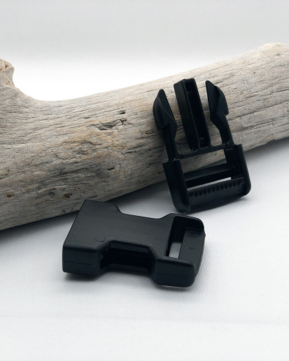 boucle clip en plastique noir haut de gamme passage pour une sangle de 25  mm largeur extérieur 64 mm hauteur 39 mm - mercerie-extra