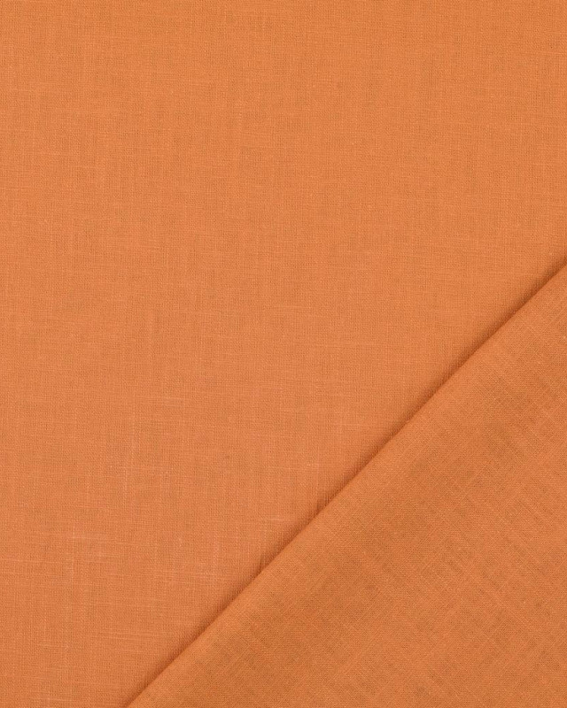 Tissu Lin Uni 100% Cookie caramel - Mercerine