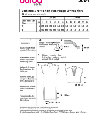 Patron de couture 2023 - Patron Robe & tunique Burda 5894 - Mercerine