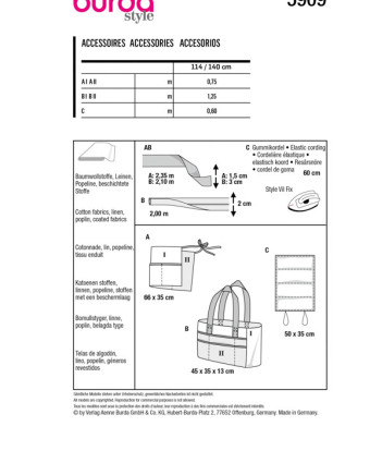 Patron Burda - Patron Accessoires Burda 5909 - Mercerine